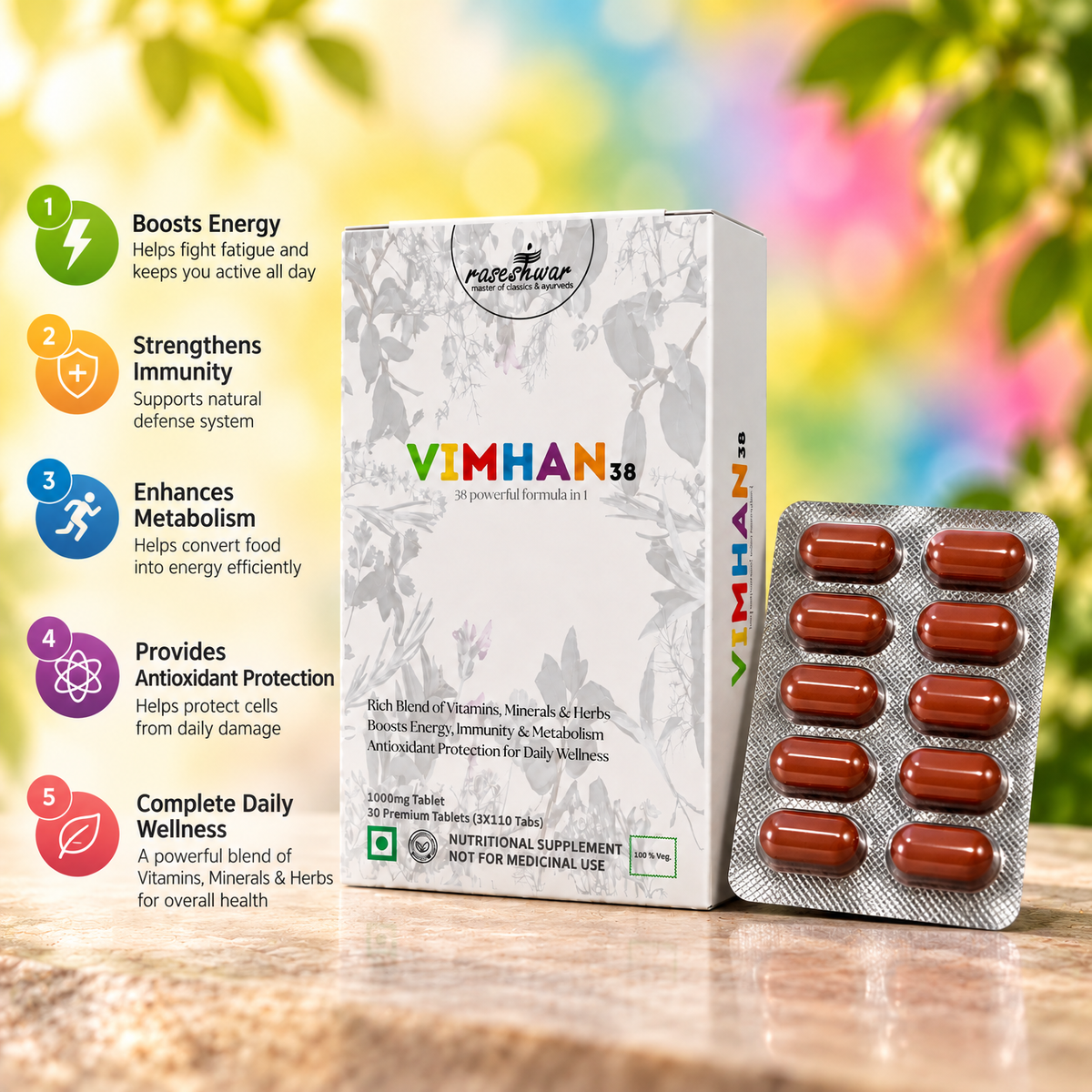 VIMHAN-38 – Ayurvedic Multivitamin With 38 Powerful Blend for Daily Strength & Vitality